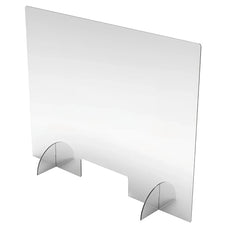 Klarer acryl-sichtschutz mit gebogenen halbtransparenten standfüßen metraquilatbildschirm 100x80 cm special covid-19