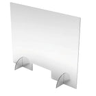 Klarer acryl-sichtschutz mit gebogenen halbtransparenten standfüßen metraquilatbildschirm 100x80 cm special covid-19