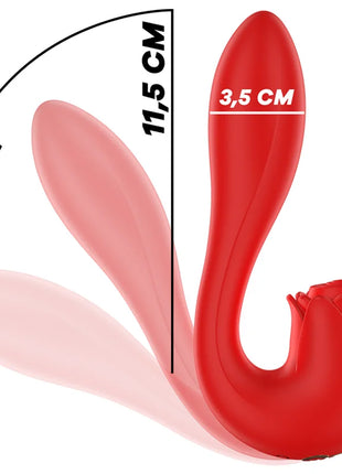 MIA - SELENA STIMULATOR VIBRIEREN + KLAPPEN ROT