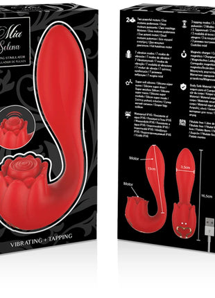 MIA - SELENA STIMULATOR VIBRIEREN + KLAPPEN ROT