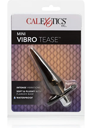 Mini vibro tease silberfarbener mini vibrator mit schlanker form flanschfuß und weicher samtoberfläche