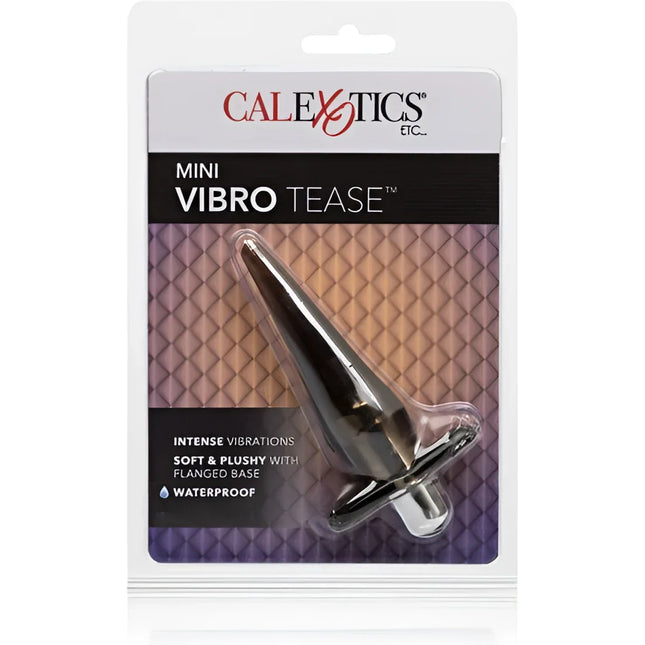 Mini vibro tease silberfarbener mini vibrator mit schlanker form flanschfuß und weicher samtoberfläche