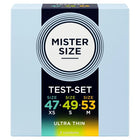 Mister size musterpackung ultra dünne kondome in den größen xs 47 s 49 und m 53 mm drei einheiten