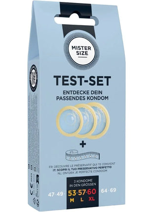MISTER SIZE - TESTSET MIT 3 KONDOMEN IN VERSCHIEDENEN GRÖSSEN + MASSBAND - Kondom Set
