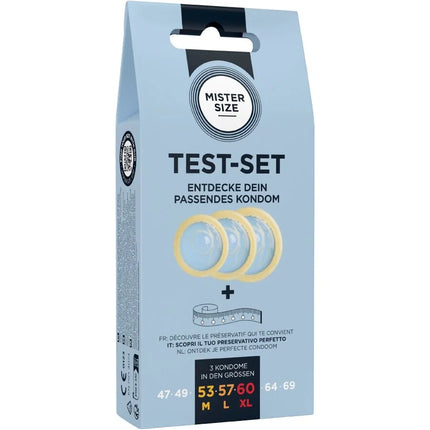 MISTER SIZE - TESTSET MIT 3 KONDOMEN IN VERSCHIEDENEN GRÖSSEN + MASSBAND - Kondom Set