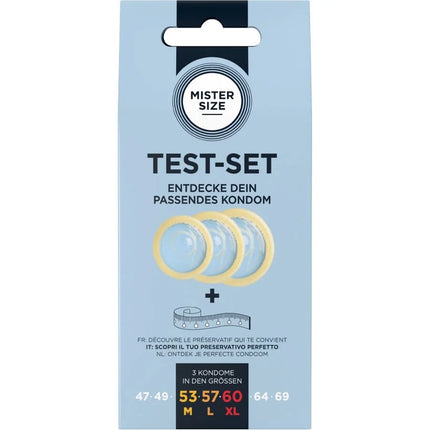 MISTER SIZE - TESTSET MIT 3 KONDOMEN IN VERSCHIEDENEN GRÖSSEN + MASSBAND - Kondom Set