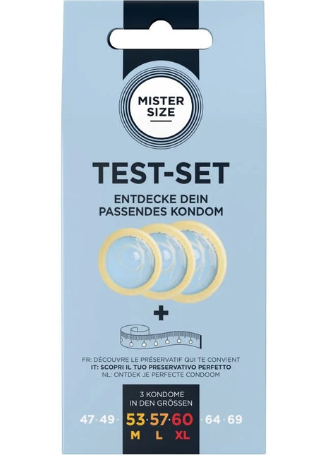 MISTER SIZE - TESTSET MIT 3 KONDOMEN IN VERSCHIEDENEN GRÖSSEN + MASSBAND - Kondom Set