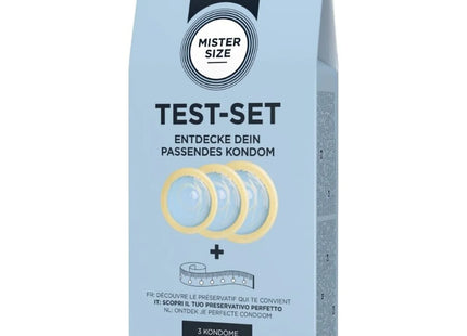 MISTER SIZE - TESTSET MIT 3 KONDOMEN IN VERSCHIEDENEN GRÖSSEN + MASSBAND - Kondom Set