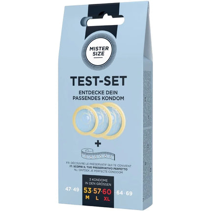 MISTER SIZE - TESTSET MIT 3 KONDOMEN IN VERSCHIEDENEN GRÖSSEN + MASSBAND - Kondom Set