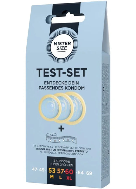 MISTER SIZE - TESTSET MIT 3 KONDOMEN IN VERSCHIEDENEN GRÖSSEN + MASSBAND - Kondom Set