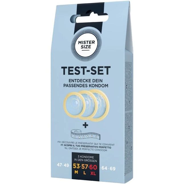 MISTER SIZE - TESTSET MIT 3 KONDOMEN IN VERSCHIEDENEN GRÖSSEN + MASSBAND - Kondom Set