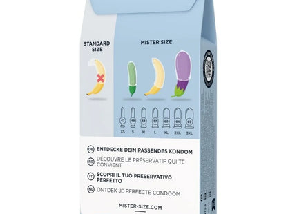 MISTER SIZE - TESTSET MIT 3 KONDOMEN IN VERSCHIEDENEN GRÖSSEN + MASSBAND - Kondom Set