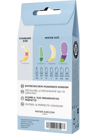 MISTER SIZE - TESTSET MIT 3 KONDOMEN IN VERSCHIEDENEN GRÖSSEN + MASSBAND - Kondom Set