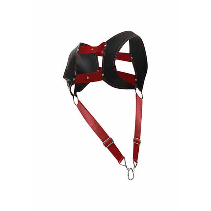 MOB - DNGEON HARNESS MIT ROTEM PENISRING EINE GRÖSSE