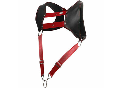 MOB - DNGEON HARNESS MIT ROTEM PENISRING EINE GRÖSSE