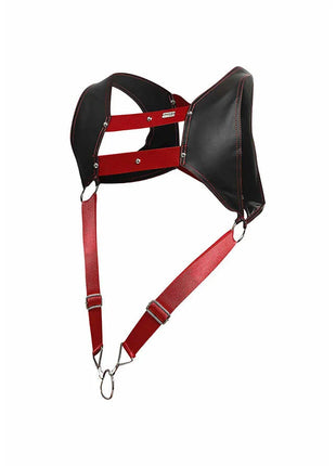 MOB - DNGEON HARNESS MIT ROTEM PENISRING EINE GRÖSSE