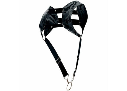MOB - DNGEON HARNESS MIT SILBERNEM PENISRING EINE GRÖSSE