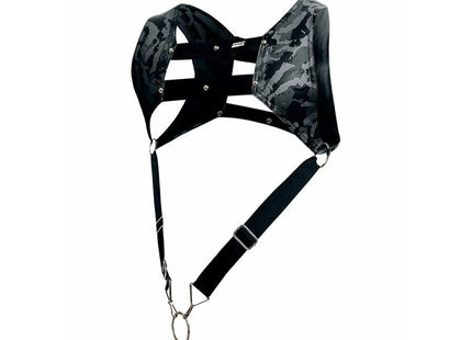 MOB - DNGEON HARNESS MIT SILBERNEM PENISRING EINE GRÖSSE