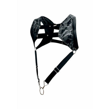 MOB - DNGEON HARNESS MIT SILBERNEM PENISRING EINE GRÖSSE