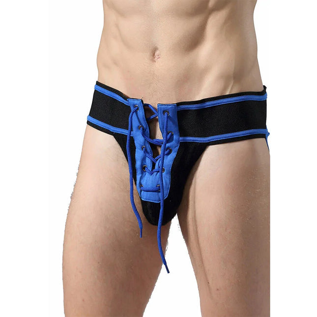 MOB - FETISCH JOCKSTRAP FOOTBALL BLAU GRÖSSE L - S