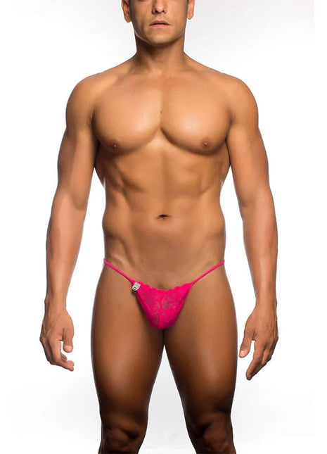 MOB - ROSA SPITZEN-TANGA GRÖSSE L/XL - S/M