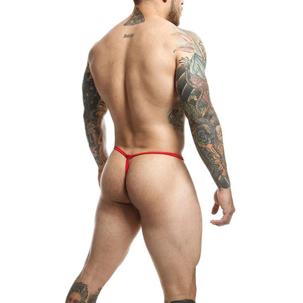 Roter elefanten-tanga mob mit dünnem minimalistischen design in einheitsgröße ansicht der rückseite