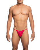 MOB - ROTER MIKROFASER-V-STRING GRÖSSE L/XL - S/M