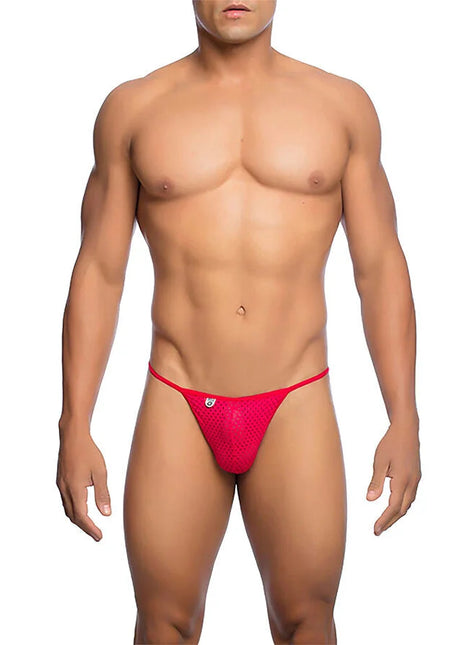 MOB - ROTER MIKROFASER-V-STRING GRÖSSE L/XL - S/M