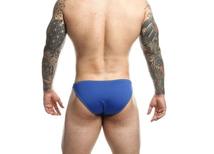 Blauer mob royal toucan badeanzug größe l mit sportlichem schnitt und sichtbaren nähte am rand
