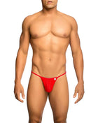 MOB - TRANSPARENTER ROTER T-FÖRMIGER TANGA GRÖSSE L/XL - S/M