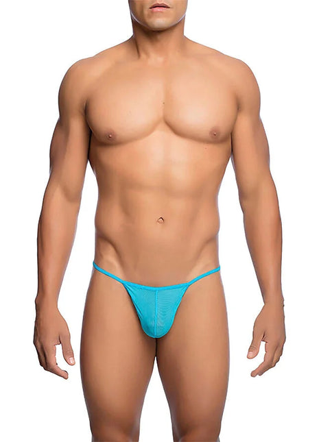 MOB - TRANSPARENTER T-FÖRMIGER TANGA AQUA GRÖSSE L/XL - S/M