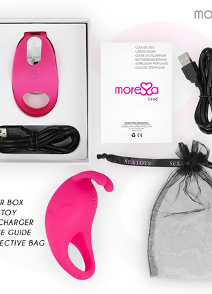 MORESSA - BRAD PREMIUM SILIKON WIEDERAUFLADBAR ROSA - Penisring für Paare