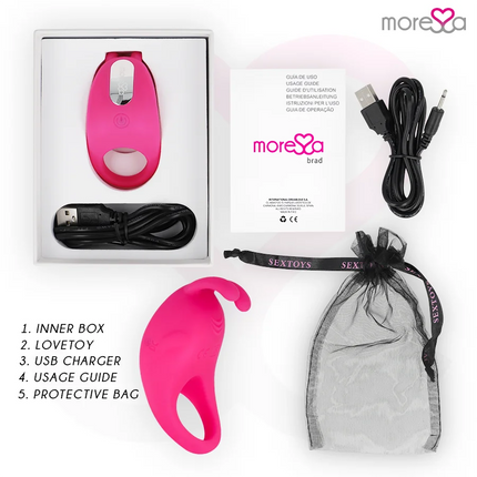 MORESSA - BRAD PREMIUM SILIKON WIEDERAUFLADBAR ROSA - Penisring für Paare