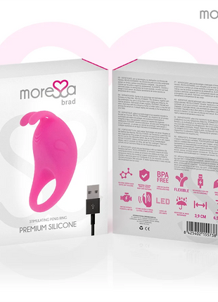 MORESSA - BRAD PREMIUM SILIKON WIEDERAUFLADBAR ROSA - Penisring für Paare
