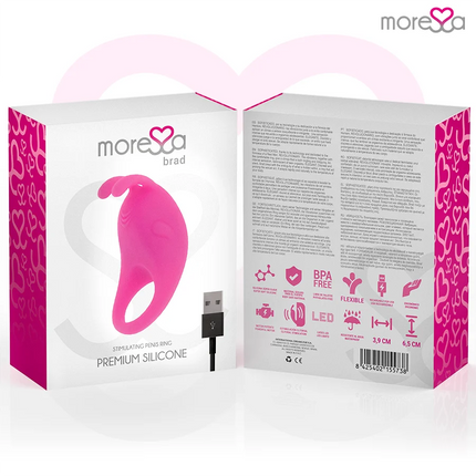MORESSA - BRAD PREMIUM SILIKON WIEDERAUFLADBAR ROSA - Penisring für Paare