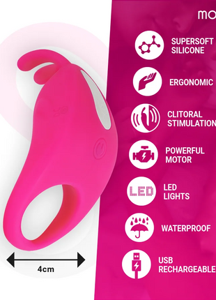 MORESSA - BRAD PREMIUM SILIKON WIEDERAUFLADBAR ROSA - Penisring für Paare
