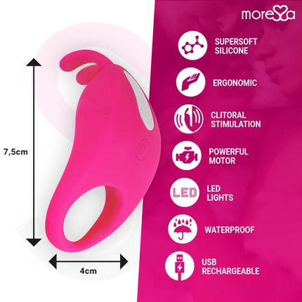 MORESSA - BRAD PREMIUM SILIKON WIEDERAUFLADBAR ROSA - Penisring für Paare