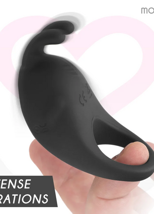 MORESSA - BRAD PREMIUM VIBRATIONSRING - SCHWARZ - Penisring für Paare