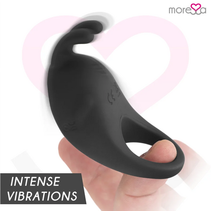 MORESSA - BRAD PREMIUM VIBRATIONSRING - SCHWARZ - Penisring für Paare