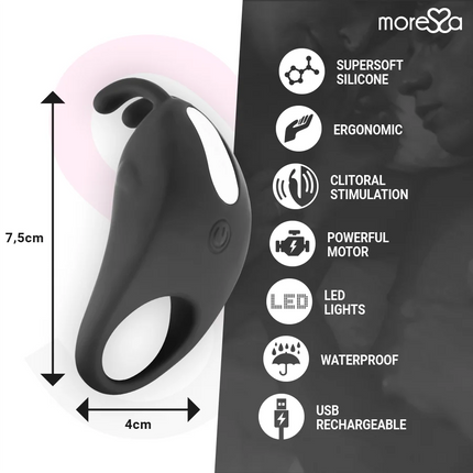 MORESSA - BRAD PREMIUM VIBRATIONSRING - SCHWARZ - Penisring für Paare