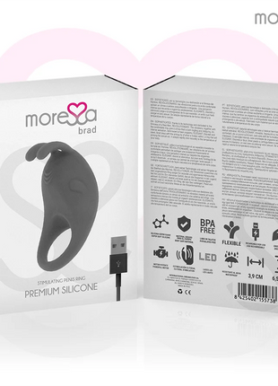 MORESSA - BRAD PREMIUM VIBRATIONSRING - SCHWARZ - Penisring für Paare