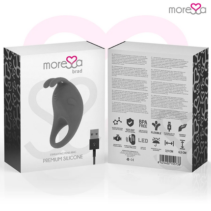 MORESSA - BRAD PREMIUM VIBRATIONSRING - SCHWARZ - Penisring für Paare