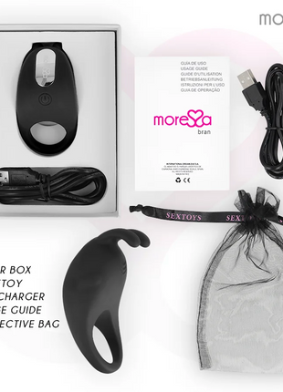 MORESSA - BRAD PREMIUM VIBRATIONSRING - SCHWARZ - Penisring für Paare