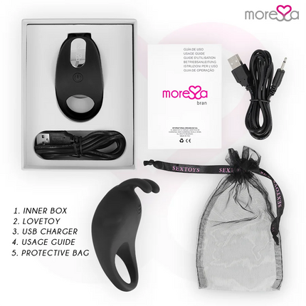 MORESSA - BRAD PREMIUM VIBRATIONSRING - SCHWARZ - Penisring für Paare