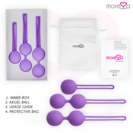 MORESSA - OSIAN LIEBESKUGEL-SET PREMIUM - LILA SILIKON - Liebeskugeln