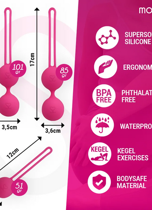 MORESSA - OSIAN LIEBESKUGEL-SET PREMIUM - SILIKON ROSA - Liebeskugeln