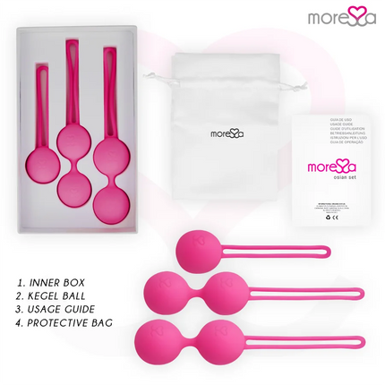 MORESSA - OSIAN LIEBESKUGEL-SET PREMIUM - SILIKON ROSA - Liebeskugeln