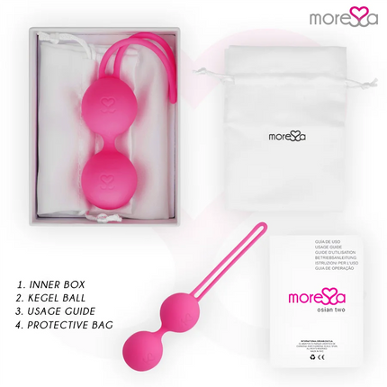 MORESSA - OSIAN TWO LIEBESKUGEL PREMIUM - SILIKON ROSA - Liebeskugeln