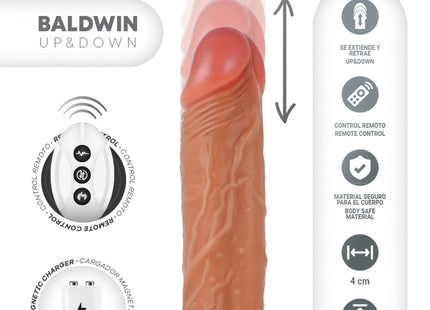 MR INTENSE – BALDWIN REALISTISCHES MULTIFUNKTIONSGERÄT MIT VIBRATION AUF- UND AB-FERNBEDIENUNG 22 CM – ODER – 4 CM