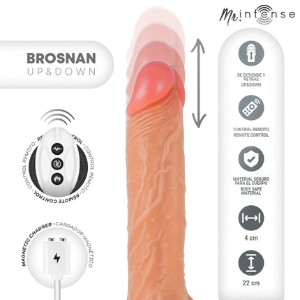 MR INTENSE - BROSNAN REALISTISCHES MULTIFUNKTIONSGERÄT MIT VIBRATION AUF- UND AB-FERNBEDIENUNG 22 CM - ODER - 4 CM